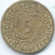 Germany - Weimar - 5 Renten Pfennig - 1924 A - KM32 - 5 Rentenpfennig & 5 Reichspfennig