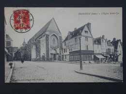 Delcampe - Ref5890 CPA De Issoudun - Eglise Saint Cyr - Lib. Ragot 1917 - Commerces Maison Ganat - Issoudun
