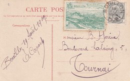 DDW 962  --  RARE Vignette Touristique Sur Carte-Vue TP Armoiries BOUILLON 1909 Vers TOURNAI - Erinnofilia [E]