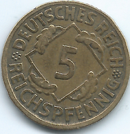 Germany - Weimar - 1925 D - 5 Reichs Pfennig - KM39 - 5 Renten- & 5 Reichspfennig