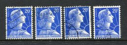 France - Marianne De Muller - N° 1011Bc Type 2 - Oblitéré - Lot De 4 Timbres - 1955-1961 Marianna Di Muller