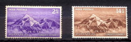 India - 1953 - Nuovo/new MNH - Everest - Mi N. 228/29 - Nuevos