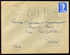 France - Marianne De Muller - Sur Lettre - N° 1011Bc - Oblitération Versailles - 1955-1961 Marianna Di Muller