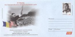 FAMOUS PEOPLE, MARTIN LUTHER KING JR, COVER STATIONERY, ENTIER POSTAL, 2018, ROMANIA - Martin Luther King