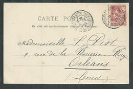 France 10cts Mouchon Retouché Avec Variété Petit Piquage à Cheval Versailles Pour Orléans - Storia Postale