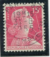 France - Marianne De Muller - N° 1011 - Oblitéré - 15 Fr Rose - 1955-1961 Marianne Van Muller