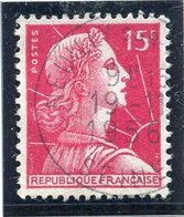 France - Marianne De Muller - N° 1011 - Oblitéré - 15 Fr Rose - 1955-1961 Marianne Of Muller