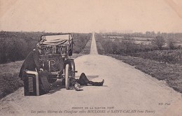 D72  Circuit De La Sarthe 1906   Les Petites Misères Du Chauffeur Entre BOULOIRE Et SAINT CALAIS  ... Carte Peu Courante - Saint Calais