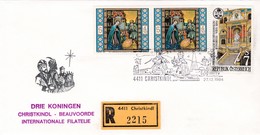 Enveloppe Registered Kerstmis Christkindl Beauvoorde Internationale Filatelie - 1981-90 Briefe U. Dokumente