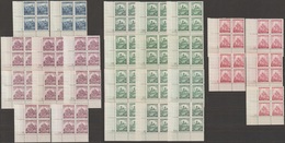 118/ Bohemia & Moravia; ** Nr. 28-31 - Almost Complete Corner 4-blocks With Plate Marks, Wide Edge - Neufs