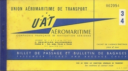 BILLET UTA . POUR POINTE NOIRE . 1961 - Tickets