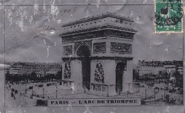 PARIS . L'ARC DE TRIOMPHE .( Carte En Papier Métallisé Argent ) - Triumphbogen