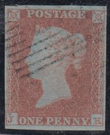 GRAN BRETAGNA 1841 1d RED  LETT. JK SUPERB USED STAMP - Used Stamps
