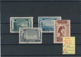 CORPO POLACCO 1946-47 USATI N°1-4 - Andere & Zonder Classificatie