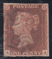 GRAN BRETAGNA 1841 1d RED  LETT. AA  PLATE 37  SUPERB USED STAMP - Oblitérés