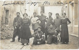 VILLIERS SUR MARNE (94) Carte Photo Guerre 1914-18 Groupe De Militaires Gros Plan - Villiers Sur Marne