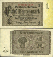 German Empire Rosenbg: 166c, Firmendruck 8stellige Kontrollnummer Uncirculated 1937 1 Rentenmark - 1 Rentenmark