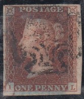 GRAN BRETAGNA 1841 1d RED  LETT. IL  PLATE  18  SUPERB USED STAMP - Gebraucht