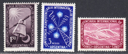 Argentina 1954 Telecommunications, Mint No Hinge, Sc# ,SG ,Mi 614-616 - Unused Stamps