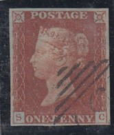 GRAN BRETAGNA 1841 1d RED  LETT. SC  PLATE  58  SUPERB USED STAMP - Used Stamps