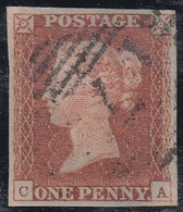 GRAN BRETAGNA 1841 1d RED  LETT. CA  PLATE  61  SUPERB USED STAMP - Oblitérés