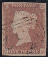 GRAN BRETAGNA 1841 1d RED  LETT. CB  PLATE  105  POS. 81 SUPERB USED STAMP VARIETY - Oblitérés