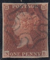 GRAN BRETAGNA 1841 1d RED  LETT. NB  PLATE 16  SUPERB USED STAMP SUPERB MALTESE CROSS STRIKE CENTRAL - Used Stamps