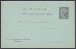 1900. GUADELOUPE Et DEPENDANCES. CARTE POSTALE. Double  10 C. + 10 C. RESPONSE. Black... () - JF321967 - Briefe U. Dokumente