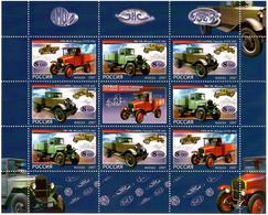 Russia 2007 . First Russian Trucks. Sheetlet Of 8 + Label.    Michel # 1437-39   KB - Ungebraucht