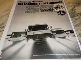 ANCIENNE PUBLICITE CAMION HANOMAG HENSCHEL  1972 - Camions