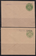 Hyderabad British India Envelope/ Cover, 2 Diff., Service Ovpt. Unused, - Hyderabad