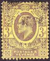 GREAT BRITAIN 1902 KEVII 3d Purple/Lemon SG234 Used - Nuovi