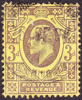 GREAT BRITAIN 1902 KEVII 3d Purple/Lemon SG234 Used - Unused Stamps