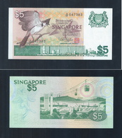 Banknote - Singapore Bird Series $5 PAPER CURRENCY MONEY "A" Prefix (#163) UNC - Singapore