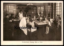 ALTE POSTKARTE WYK AUF FÖHR KINDERHEIM HAPAG KINDER SPIELEN SPIELZEUG PUPPE DORF TIERE Ansichtskarte Postcard Cpa - Jeux Et Jouets