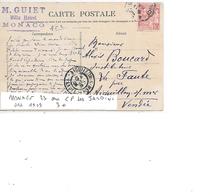 MONACO N° 23 SUR CP LES JARDINS OBL 1909 - Storia Postale