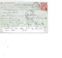 MONACO N° 23 SUR CP LES TERRASSES OBL 1909 - Storia Postale