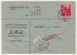 Suisse // Schweiz // Switzerland // 1940-1949 // Valais //  Lettre De Vernayaz Pour Salvan - Covers & Documents