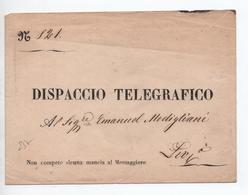 ENVELOPPE "DISPACCIO TELEGRAFICO" Avec ETIQUETTE "UFFIZIO DI LIVORNO" - ...-1850 Préphilatélie