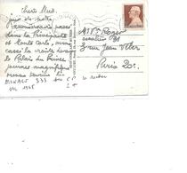 MONACO N° 333 SUR CP LE ROCHER OBL 1948 - Storia Postale
