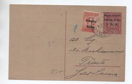 ENTIER POSTAL OSTERREICH Avec SURCHARGE REGNO D'ITALIA VENEZIA GIULIA 3 XI 18 Pour TRIESTE - Interi Postali