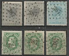 BELGIQUE - Oblitération(s) LP387 WALCOURT - Postmarks - Points