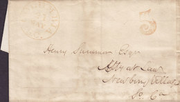 United States Prephilately (Red Cancel) 5c. COLUMBIA South Carolina 1848 Folded Cover Brief NEWBURY South Carolina - …-1845 Préphilatélie