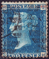 GREAT BRITAIN 1858 QV 2d BLUE PLATE 13 "HS" SG47 Used - Gebruikt