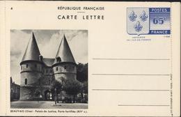 Entier Carte Lettre Armoiries Ile De France Storch N2D Chamois Clair Beauvais Palais Justice Editions Yvon Paris - Cartoline-lettere