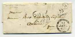 Cursive 73 SAACY + Taxe TDT 25c + Boite Rurale E Identifiée De Luzancy / Dept Seine Et Marne / 1853 - 1801-1848: Vorläufer XIX