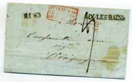 AIX LES BAINS + Marque D'entrée ITALIE PAR LE PONT DE BEAUVOISIN  + CS1R Taxe 3 / 1838 - 1801-1848: Precursors XIX
