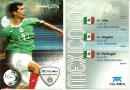 MEXIQUE.Jared Borgetti,  Footballeur Mexicain ,poste D'attaquant. Coupe Du Monde Allemagne 2006.  Photos Des 2 Cotés. - Sporters