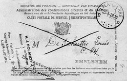 Dienst Postkaart - Lier / Lierre Naar Emblehem 1929 - Postales [1909-34]