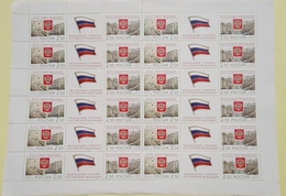 Russia 2003 Sheet 10th Anni Federal Assembly Federations Flag State Duma Architecture Coat Of Arms Stamps Edge Damaged - Ganze Bögen
